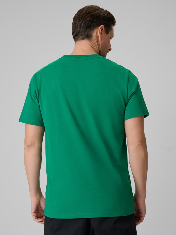 Męski t-shirt z nadrukiem 4F 4FWSS26TTSHM2666 - zielony