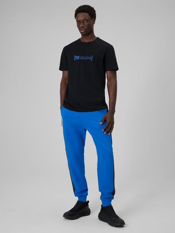 Męski t-shirt z nadrukiem 4F 4FWSS26TTSHM2668 - czarny