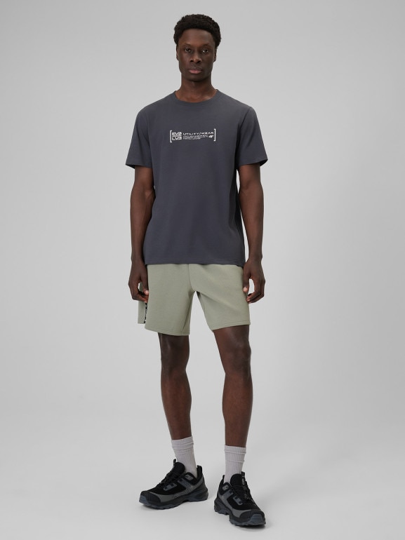 Męski t-shirt z nadrukiem 4F 4FWSS26TTSHM2668 - szary