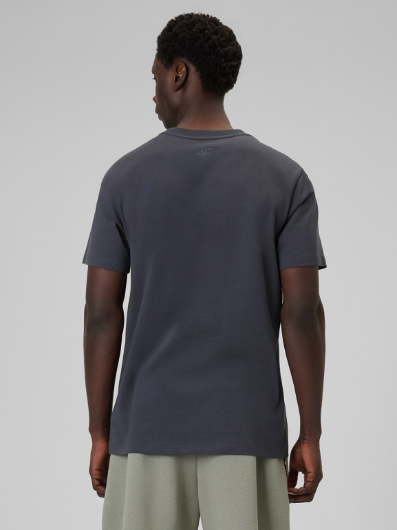 Męski t-shirt z nadrukiem 4F 4FWSS26TTSHM2668 - szary