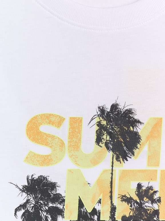 Męski t-shirt z nadrukiem 4F 4FWSS26TTSHM2784 - biały
