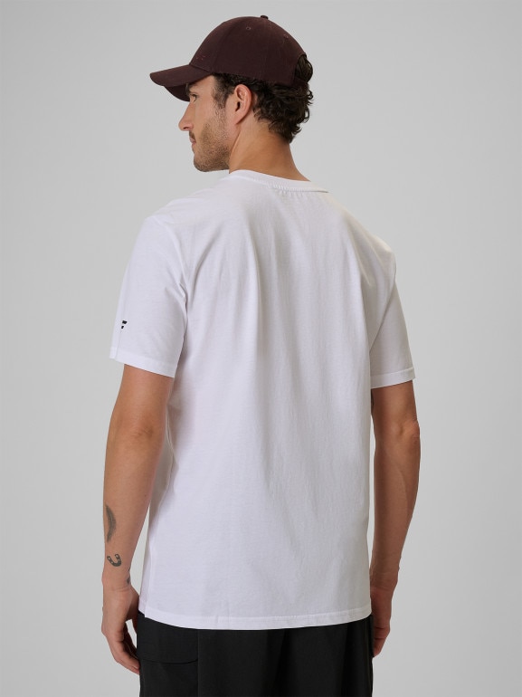 Męski t-shirt z nadrukiem 4F 4FWSS26TTSHM2784 - biały