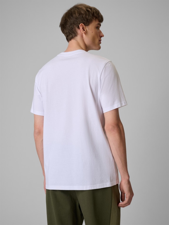 Męski t-shirt z nadrukiem 4F 4FWSS26TTSHM2823 - biały