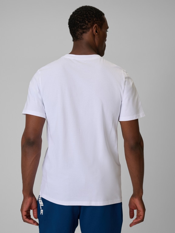 Męski t-shirt z nadrukiem 4F 4FWSS26TTSHM2824 - biały