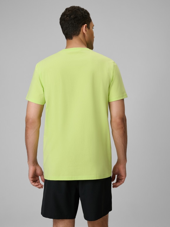 Męski t-shirt z nadrukiem 4F 4FWSS26TTSHM3035 - zielony