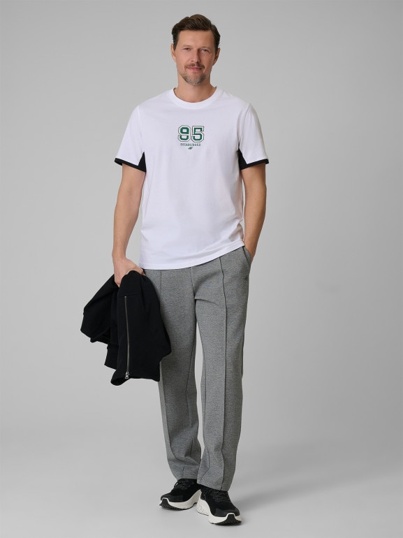 Męski t-shirt z nadrukiem 4F 4FWSS26TTSHM3323 - biały