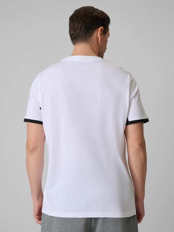 Męski t-shirt z nadrukiem 4F 4FWSS26TTSHM3323 - biały