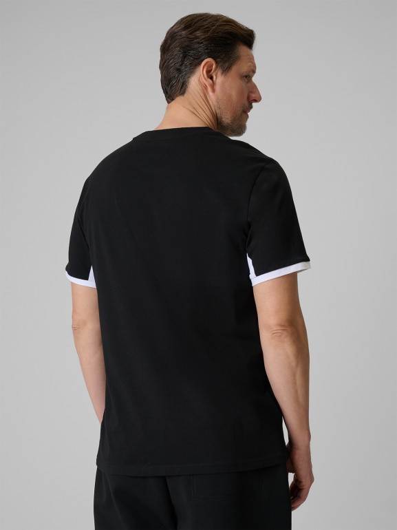 Męski t-shirt z nadrukiem 4F 4FWSS26TTSHM3323 - czarny