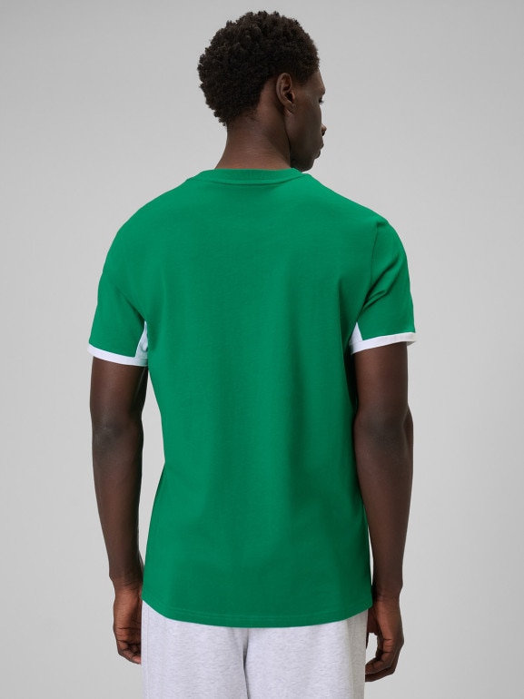 Męski t-shirt z nadrukiem 4F 4FWSS26TTSHM3323 - zielony