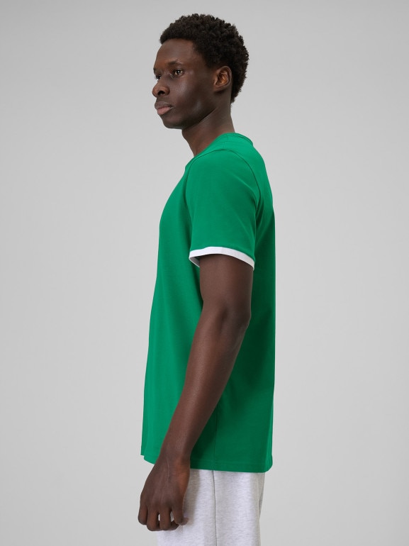 Męski t-shirt z nadrukiem 4F 4FWSS26TTSHM3323 - zielony