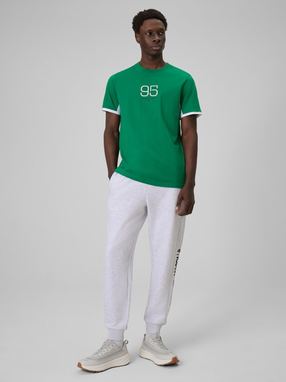 Męski t-shirt z nadrukiem 4F 4FWSS26TTSHM3323 - zielony