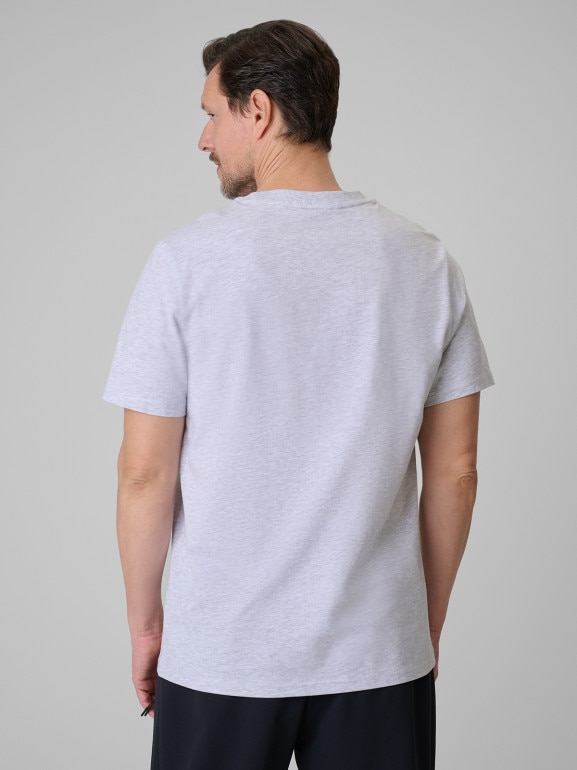 Męski t-shirt z nadrukiem 4F 4FWSS26TTSHM3324 - szary