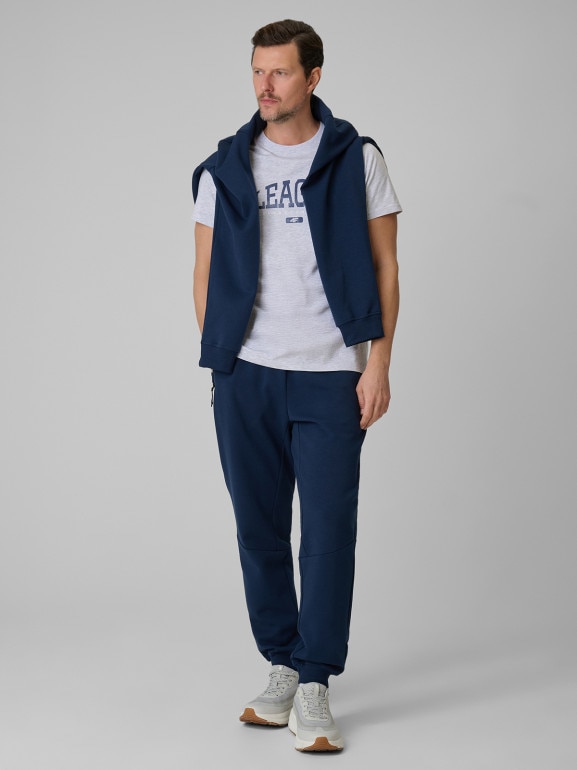 Męski t-shirt z nadrukiem 4F 4FWSS26TTSHM3326 - szary