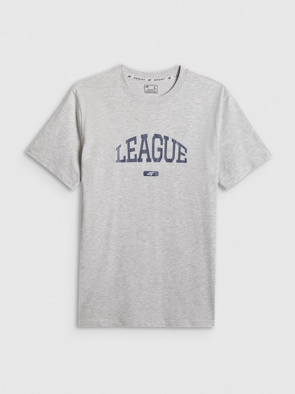 Męski t-shirt z nadrukiem 4F 4FWSS26TTSHM3326 - szary