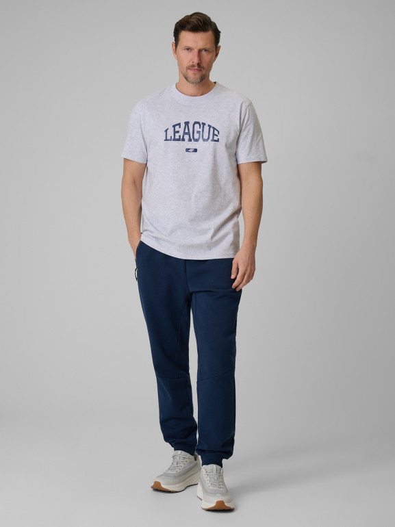 Męski t-shirt z nadrukiem 4F 4FWSS26TTSHM3326 - szary