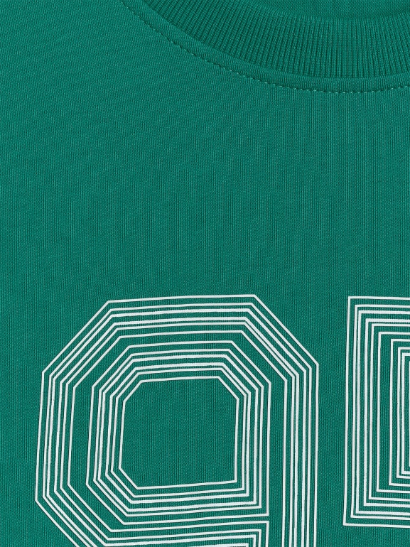 Męski t-shirt z nadrukiem 4F 4FWSS26TTSHM3327 - zielony