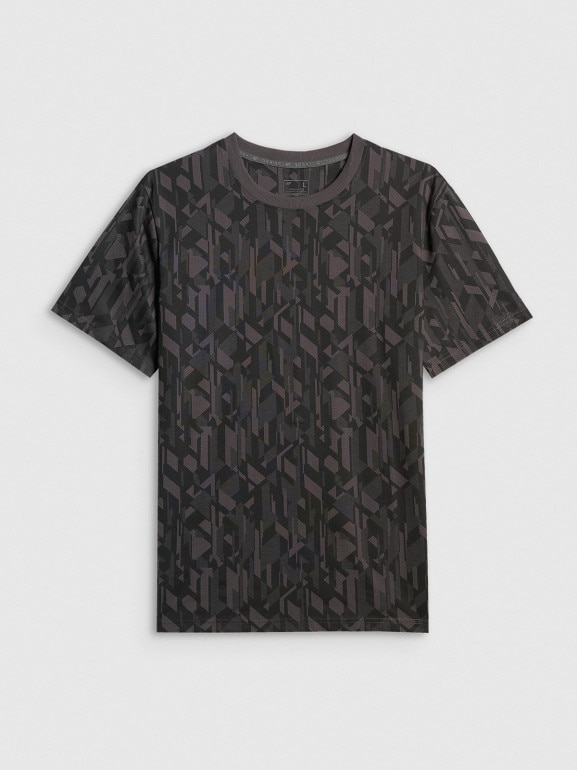 Męski t-shirt z nadrukiem 4F 4FWSS26TTSHM3332 - czarny