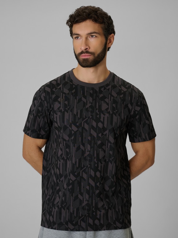 Męski t-shirt z nadrukiem 4F 4FWSS26TTSHM3332 - czarny