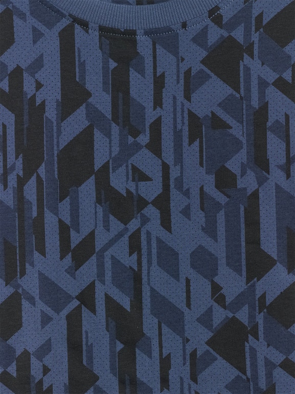 Męski t-shirt z nadrukiem 4F 4FWSS26TTSHM3332 - granatowy