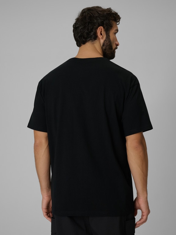 Męski t-shirt z nadrukiem 4F 4FWSS26TTSHM3333 - czarny