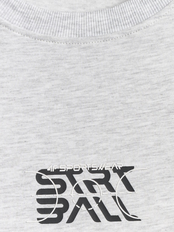 Męski t-shirt z nadrukiem 4F 4FWSS26TTSHM3334 - szary