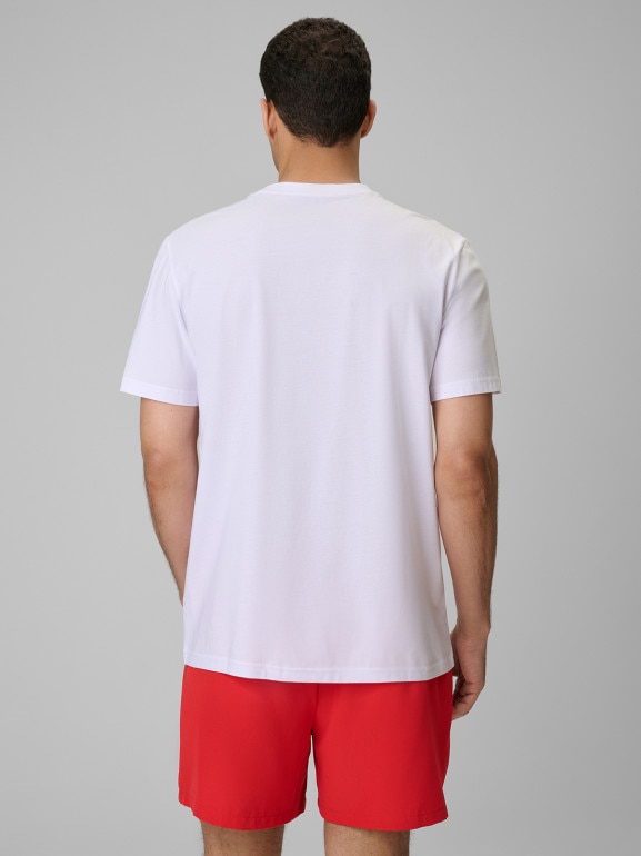 Męski t-shirt z nadrukiem 4F 4FWSS26TTSHM3335 - limonkowy
