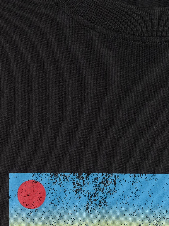 Męski t-shirt z nadrukiem 4F 4FWSS26TTSHM3335 - czarny