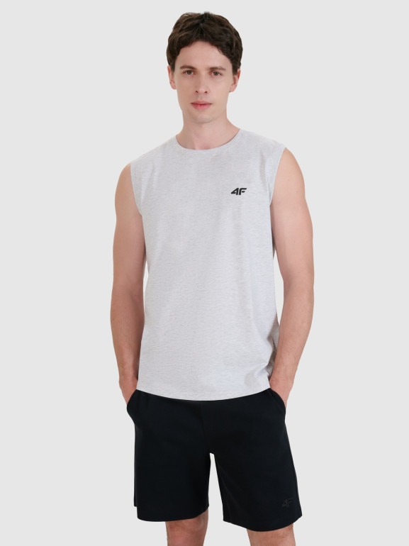 Męski tank top 4F 4FWMM00TSLEM125 - szary
