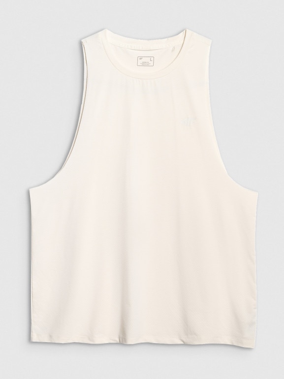 Męski tank top treninowy 4F 4FWAW25TFSLM554 - biały