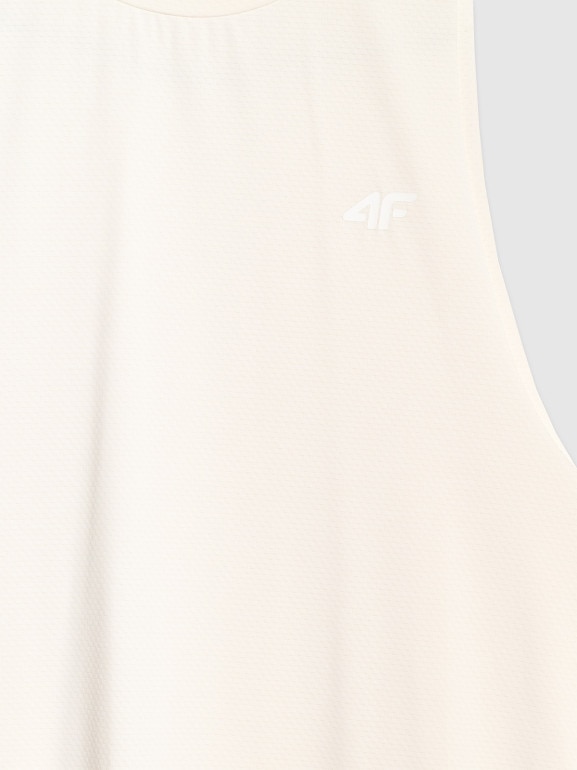 Męski tank top treninowy 4F 4FWAW25TFSLM554 - biały