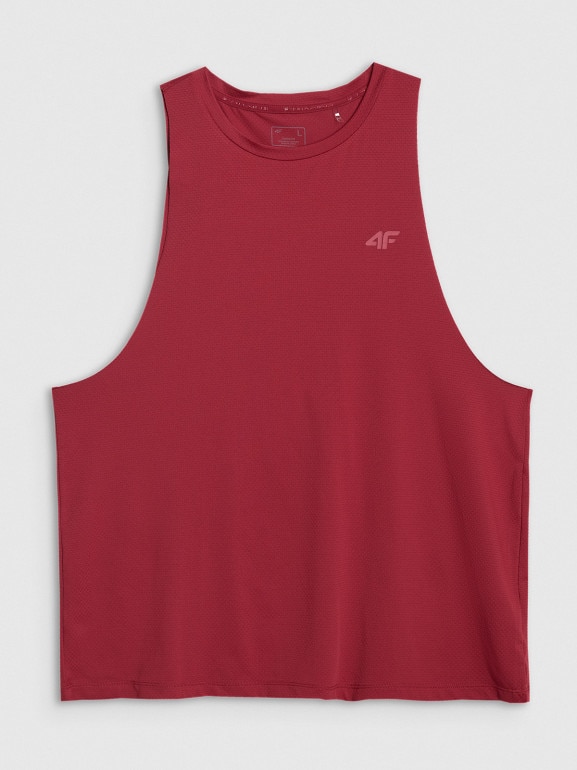 Męski tank top treninowy 4F 4FWAW25TFSLM554 - czerwony