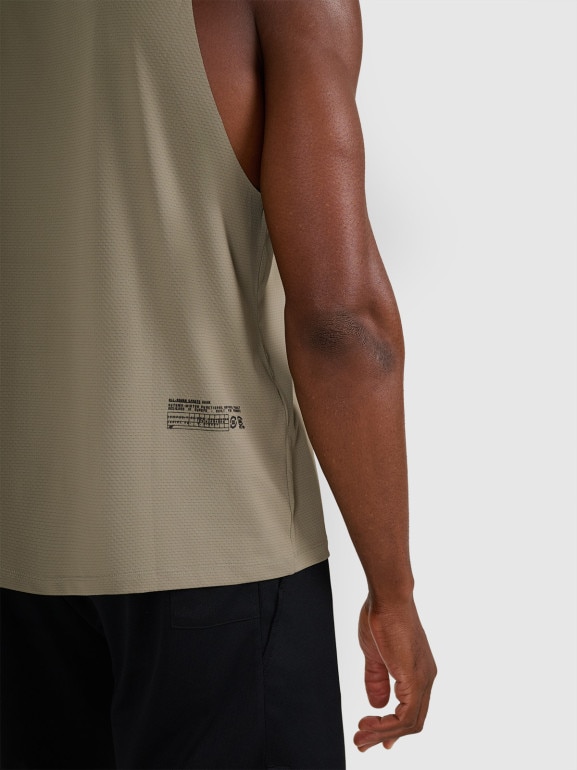 Męski tank top treninowy 4F 4FWAW25TFSLM554 - oliwkowy