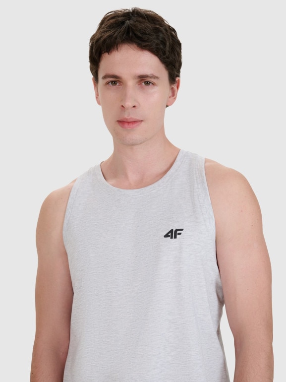 Męski top regular 4F 4FWMM00TSLEM126 - szary