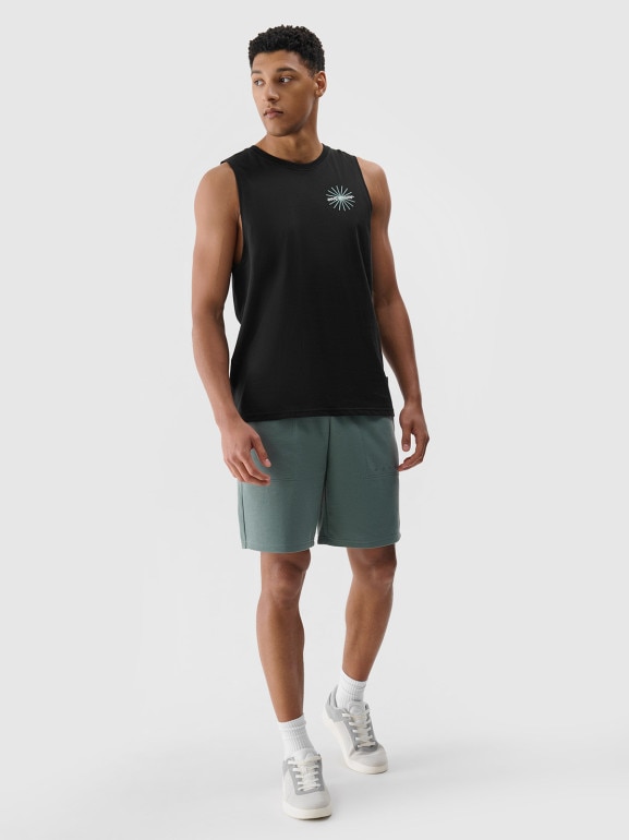 Męski top z nadrukiem 4F 4FRSS24TSLEM212 - czarny