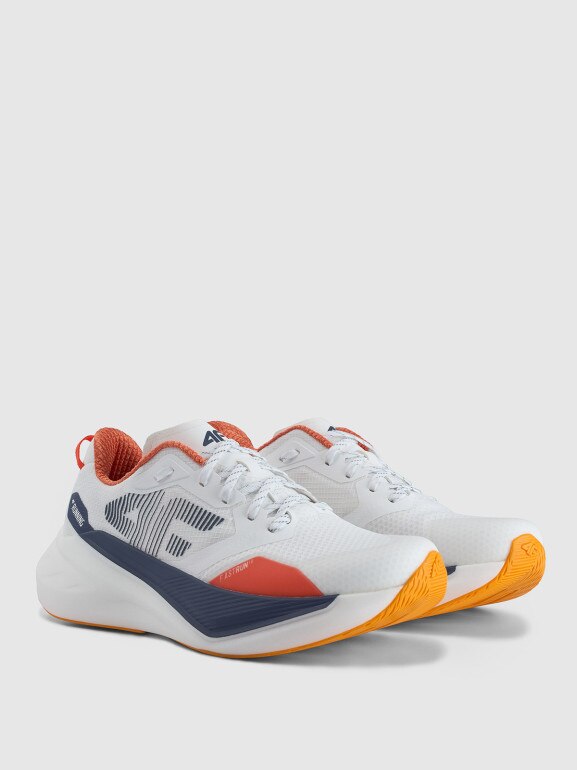 Męskie buty do biegania 4F Flow Run 1.0 4FRSS25FSPOM160 - białe