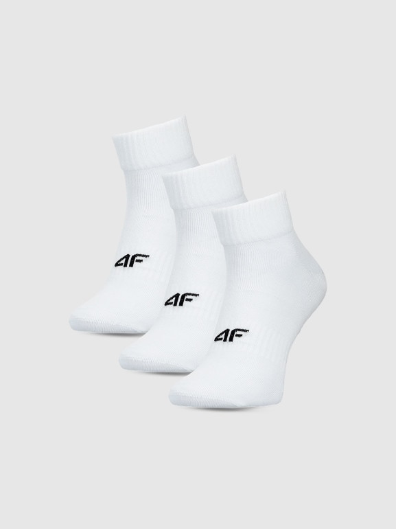 Męskie skarpetki basic (3-pak) 4F 4FWMM00USOCM440 - białe
