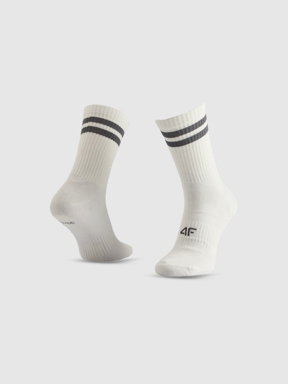 Męskie skarpetki wysokie (3-pack) 4F 4FRSS26USOCM662 - białe