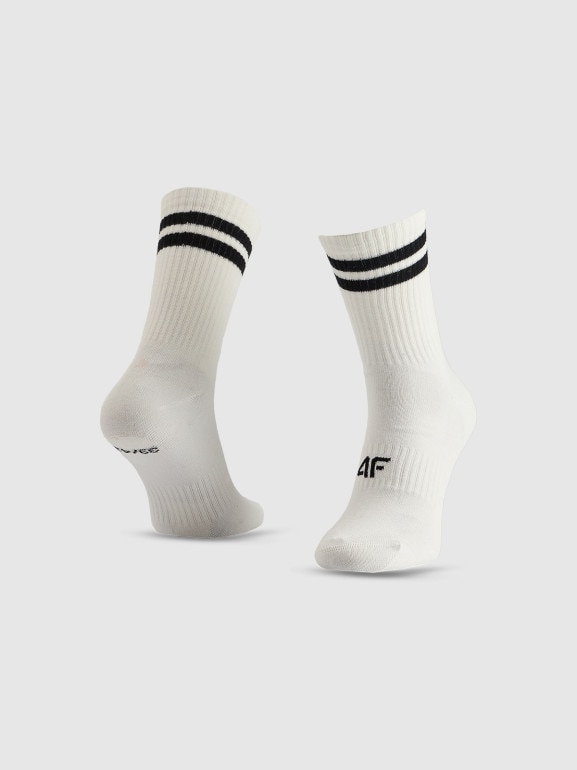 Męskie skarpetki wysokie (3-pack) 4F 4FRSS26USOCM662 - białe