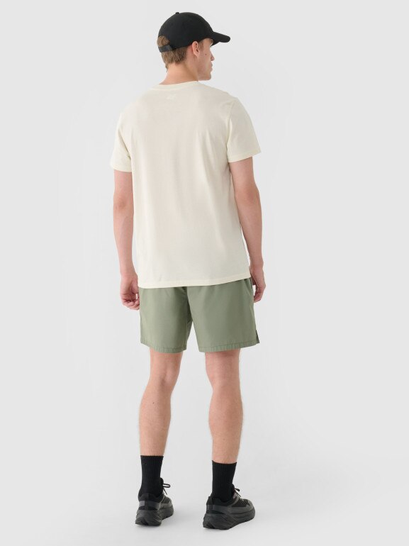 Męskie spodenki casual 4F 4FRSS24TSHOM663 - oliwkowe