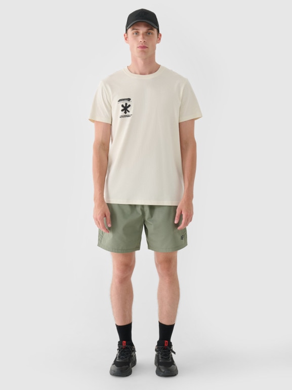 Męskie spodenki casual 4F 4FRSS24TSHOM663 - oliwkowe