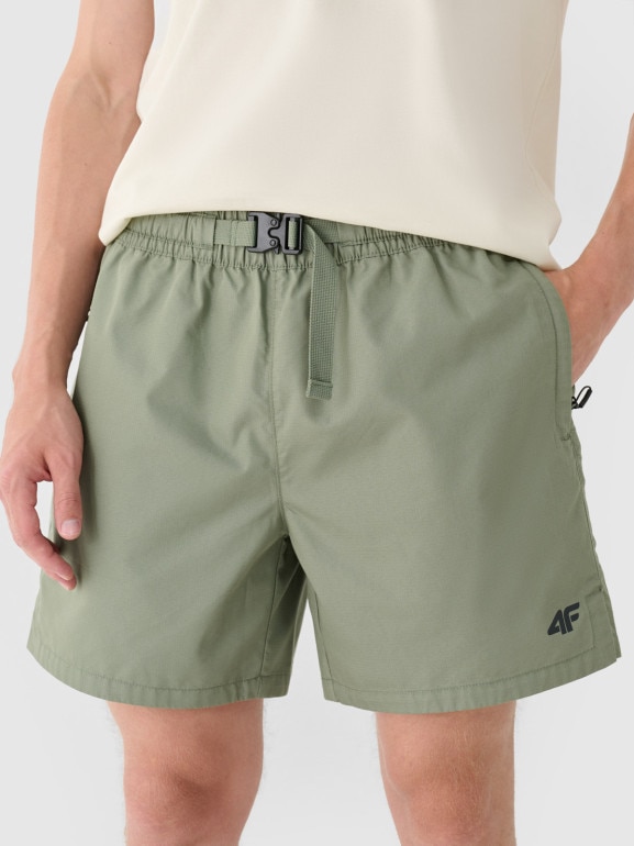 Męskie spodenki casual 4F 4FRSS24TSHOM663 - oliwkowe