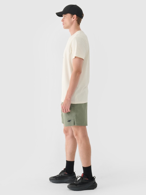 Męskie spodenki casual 4F 4FRSS24TSHOM663 - oliwkowe