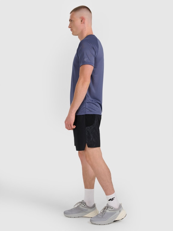 Męskie spodenki do biegania 4F 4FWAW25TFSHM1027 - czarne