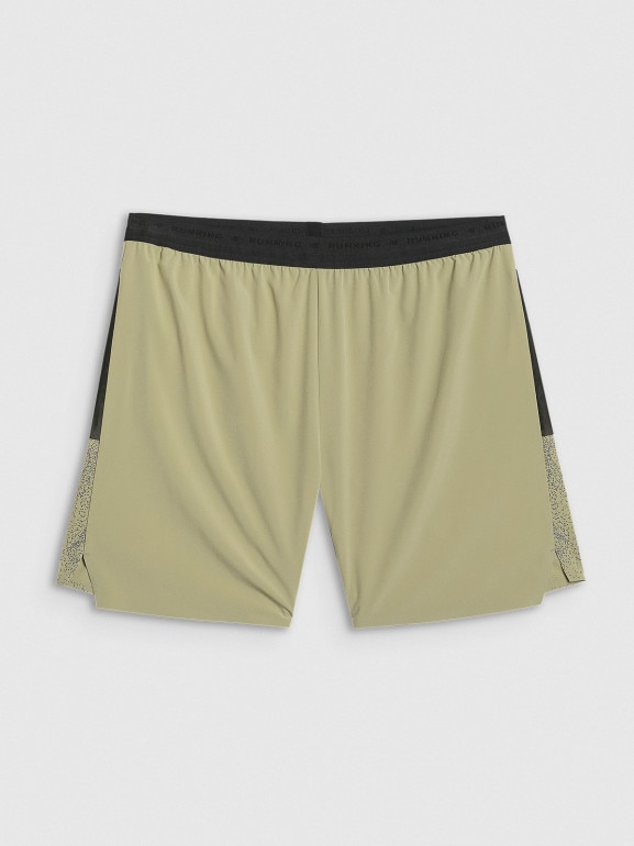 Męskie spodenki do biegania 4F 4FWAW25TFSHM1027 - zielone