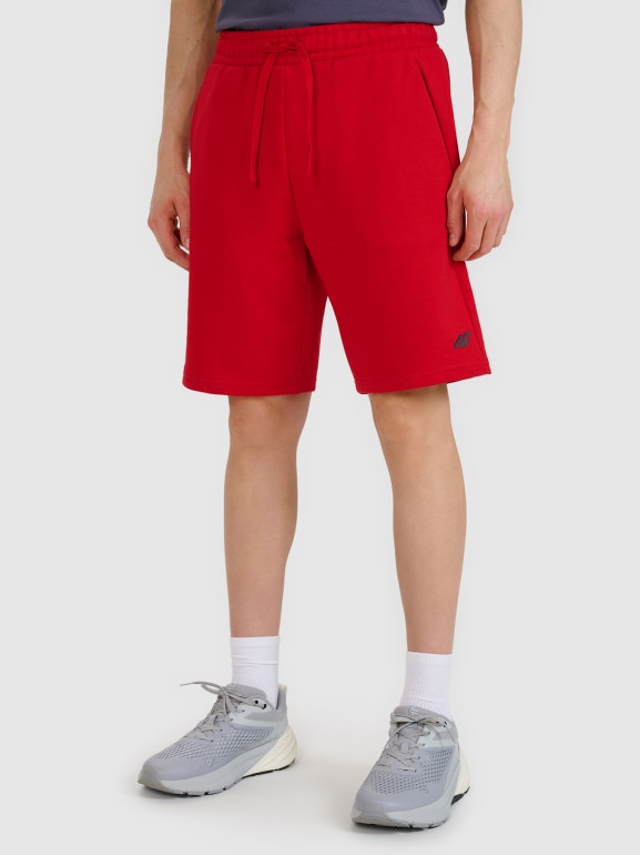 Męskie spodenki dresowe 4F 4FWMM00TSHOM543 - czerwone