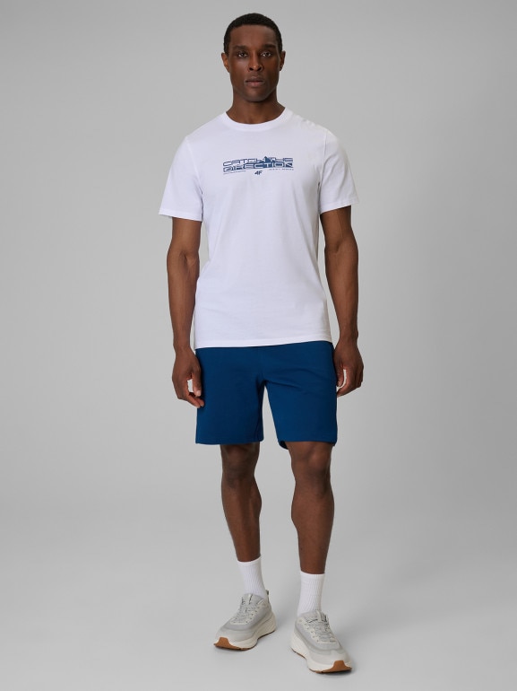 Męskie spodenki dresowe 4F 4FWSS26TSHOM744 - turkusowe