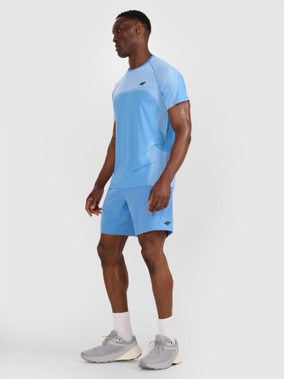 Męskie spodenki treningowe 4F 4FWAW25TFSHM0999 - niebieskie