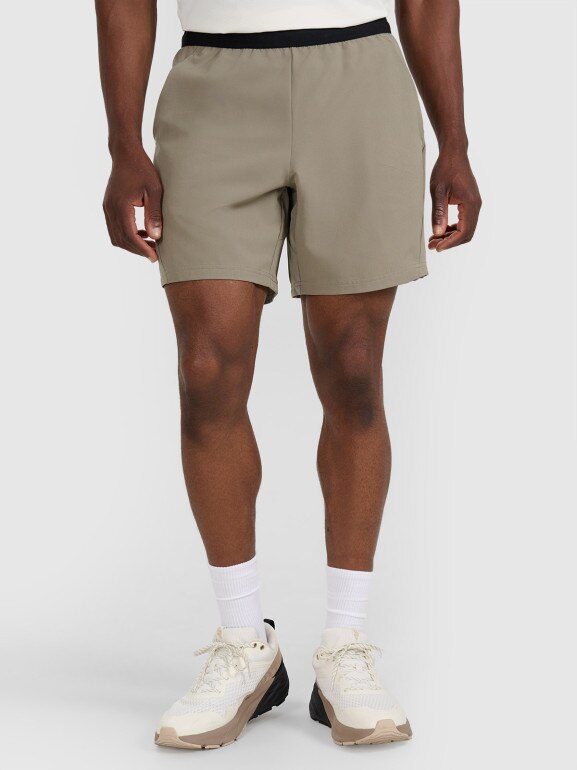 Męskie spodenki treningowe 4F 4FWAW25TFSHM0999 - oliwkowe