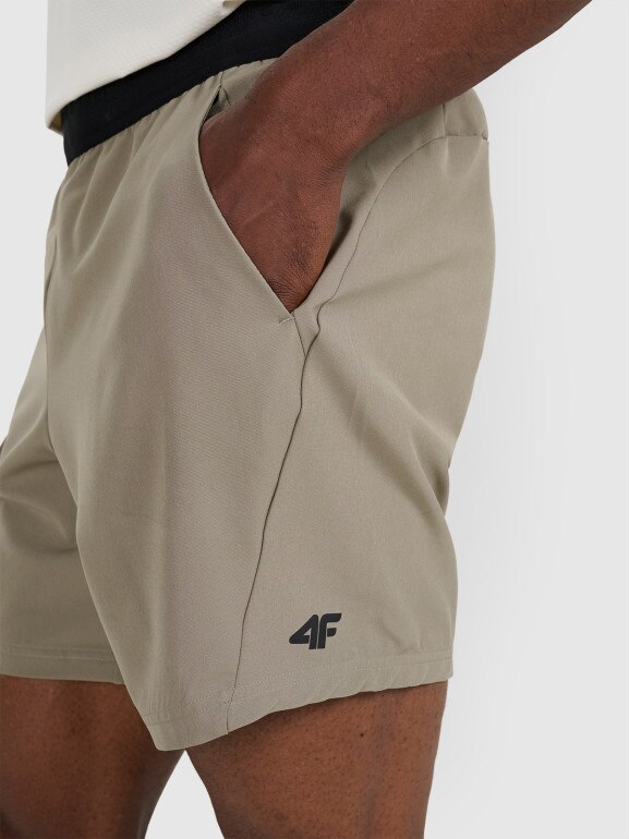 Męskie spodenki treningowe 4F 4FWAW25TFSHM0999 - oliwkowe