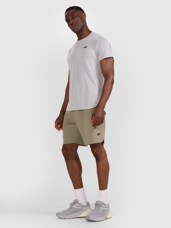 Męskie spodenki treningowe 4F 4FWAW25TFSHM1000 - oliwkowe